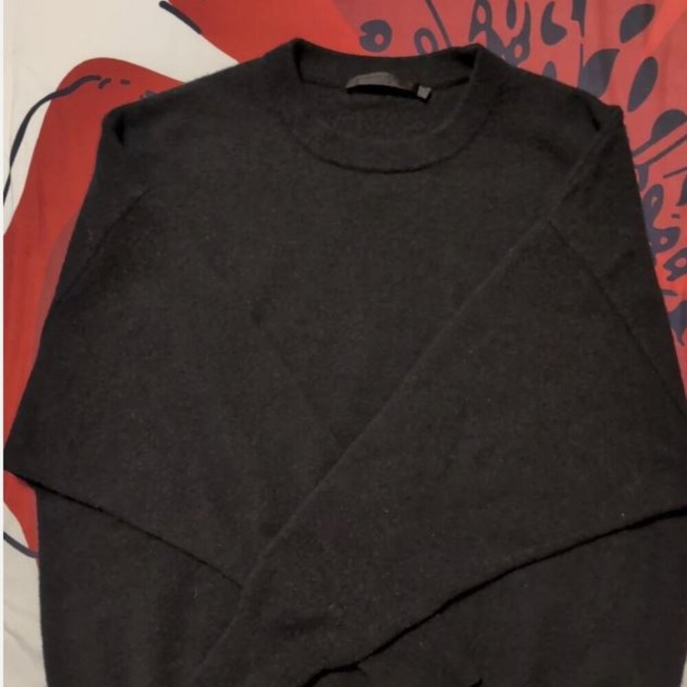 JENNI KAYNE THE MERINO WOOL CREWNECK BLACK SIZE XS BLACK OVERSIZED EUC